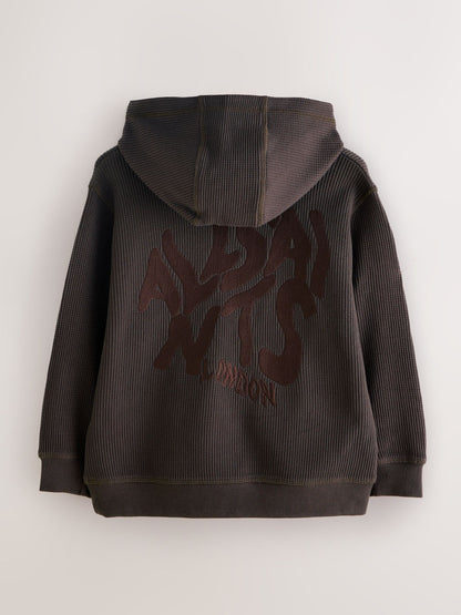 Dsiney Kidz - smALLSAINTS Brown Orlando Oversized Pullover Waffle Hoodie image 7