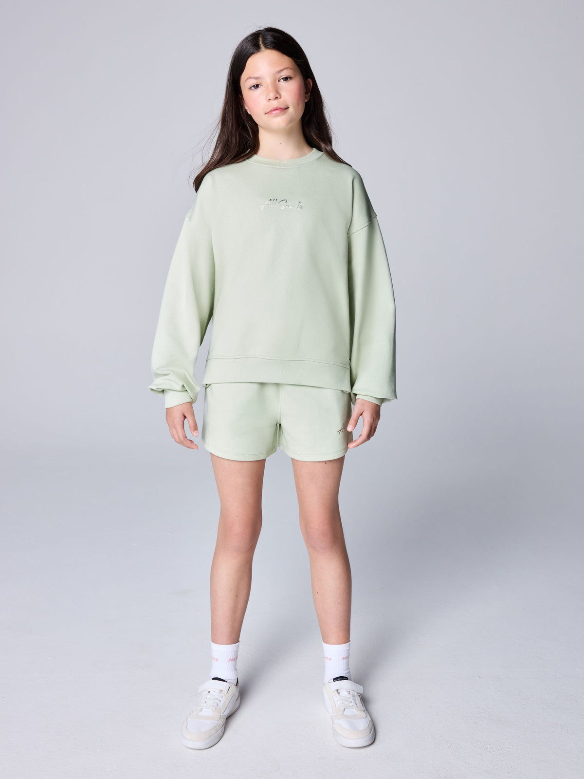 smALLSAINTS Mint Green Script Sweatshirt and Shorts Set - image 2