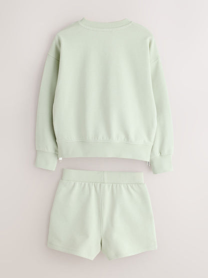 smALLSAINTS Mint Green Script Sweatshirt and Shorts Set - image 6