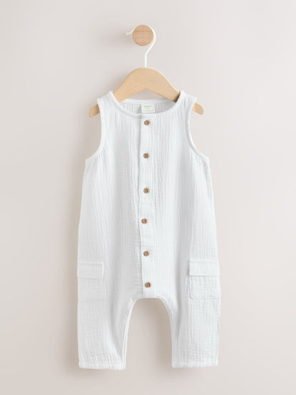 White Woven Baby Jumpsuit (0mths-2yrs) image 5