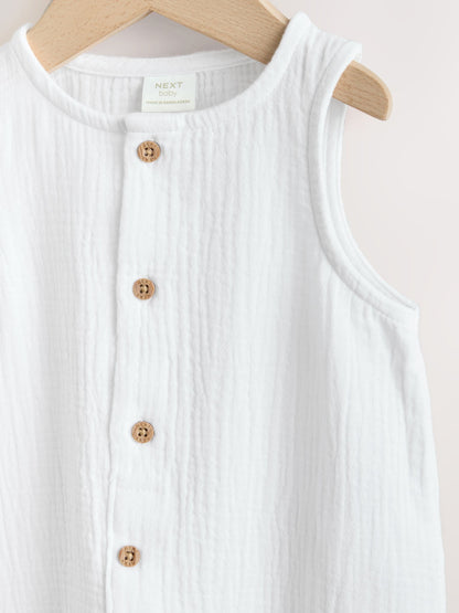 White Woven Baby Jumpsuit (0mths-2yrs) image 7