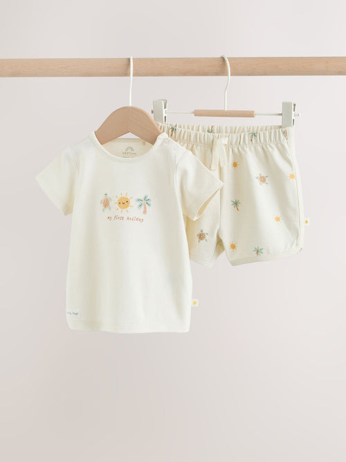Dsiney Kidz - Cream My First Holiday Top and Short Baby Set (0-18mths) image 1