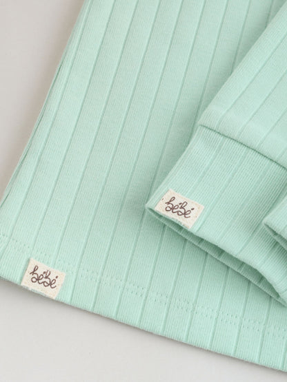 Sage Green Hello World Top and Leggings Baby Set (0-18mths) image 3