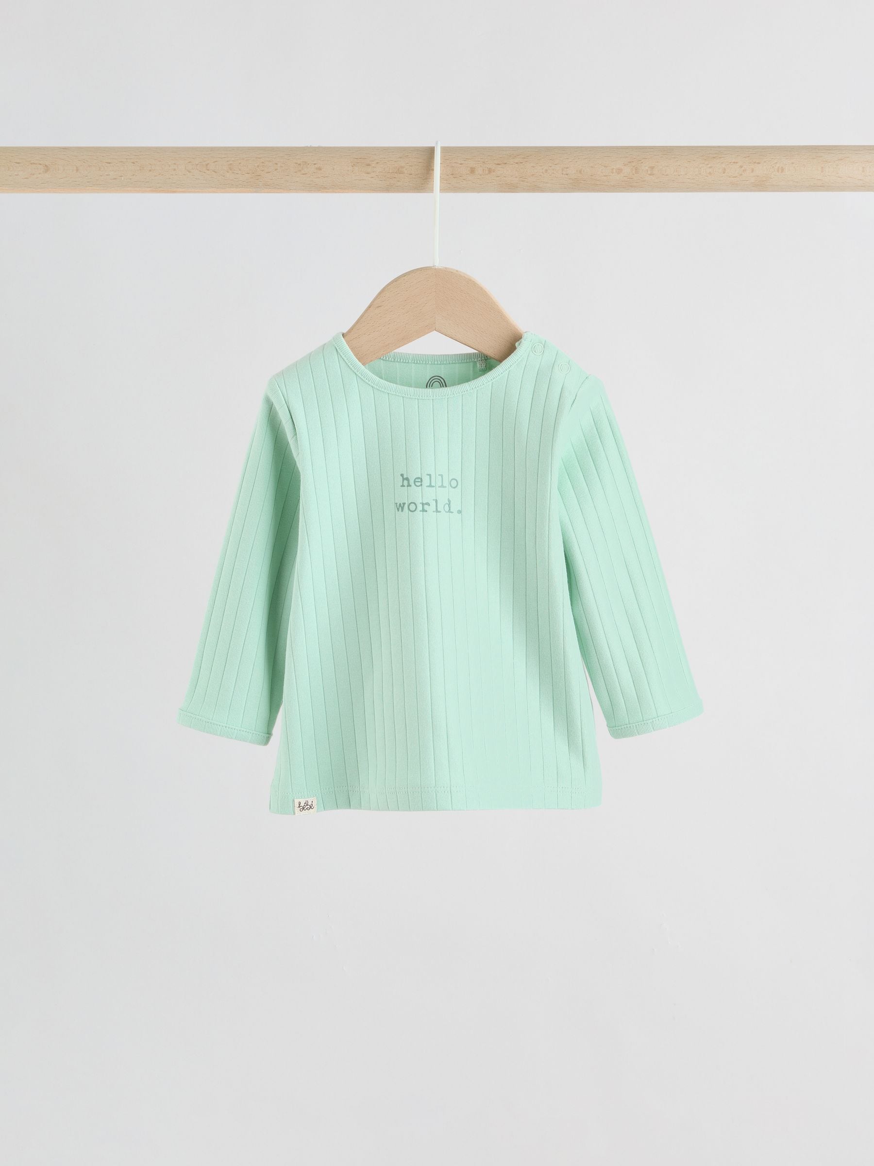 Sage Green Hello World Top and Leggings Baby Set (0-18mths) image 4