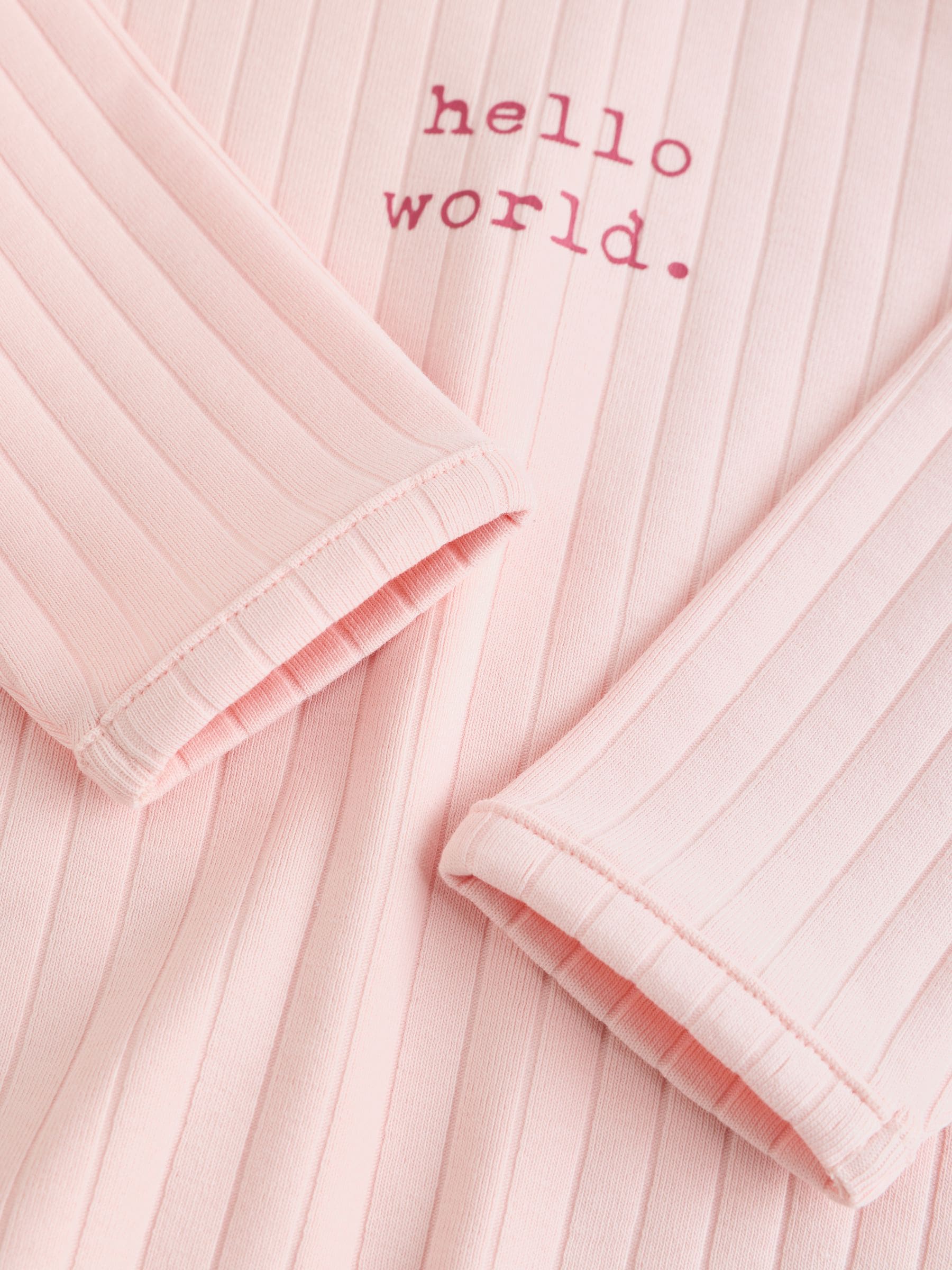 Pink Hello World Top and Leggings Baby Set (0-18mths) image 3