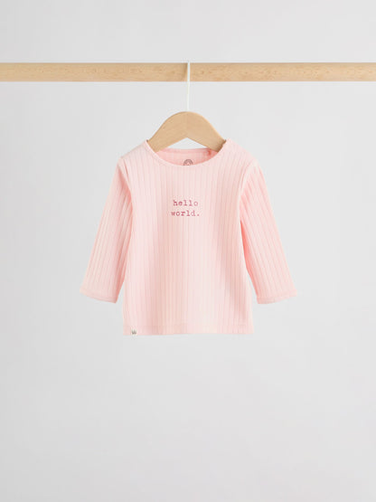 Pink Hello World Top and Leggings Baby Set (0-18mths) image 5