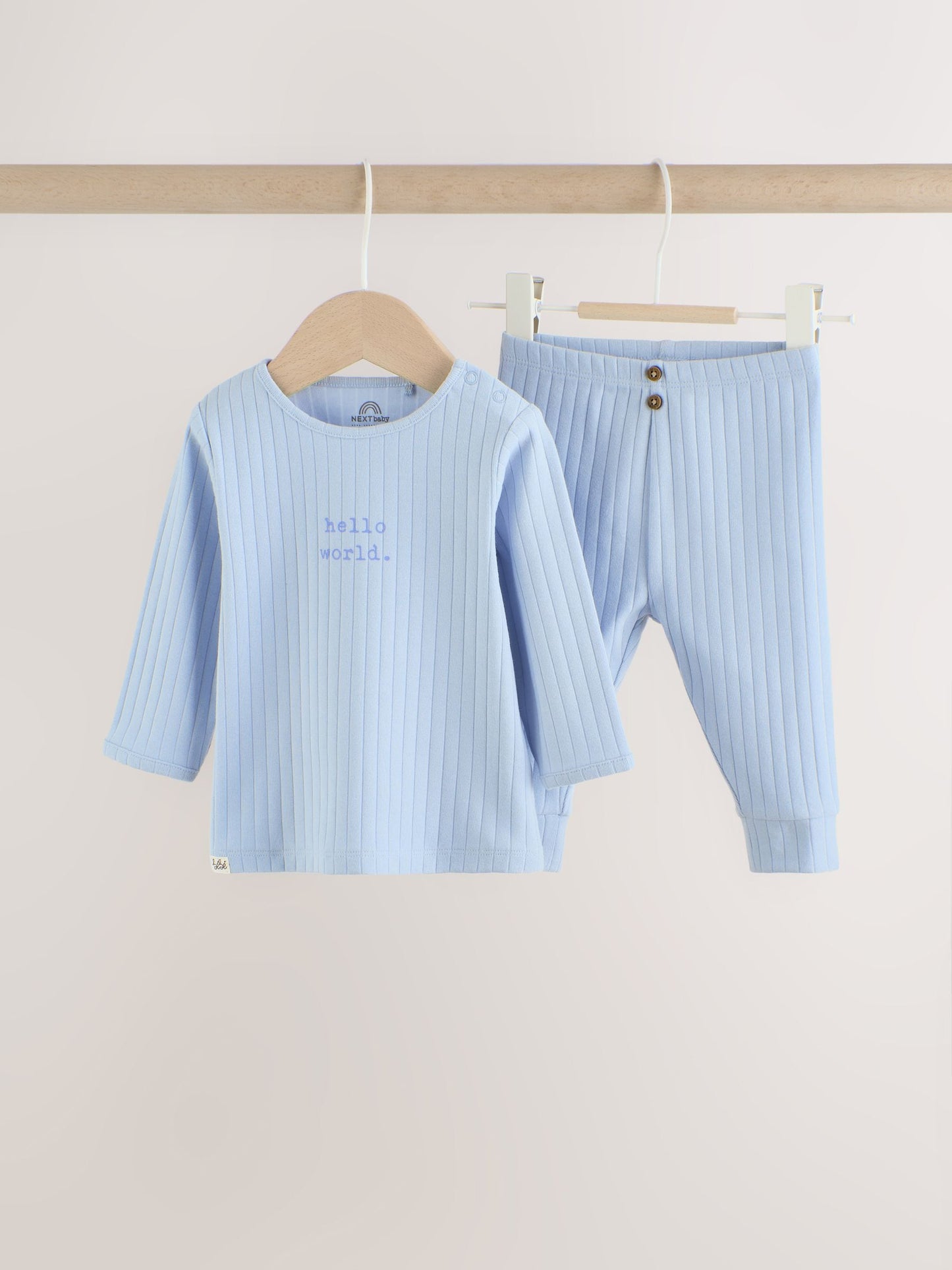 Blue Hello World Top and Leggings Baby Set (0-18mths) image 1