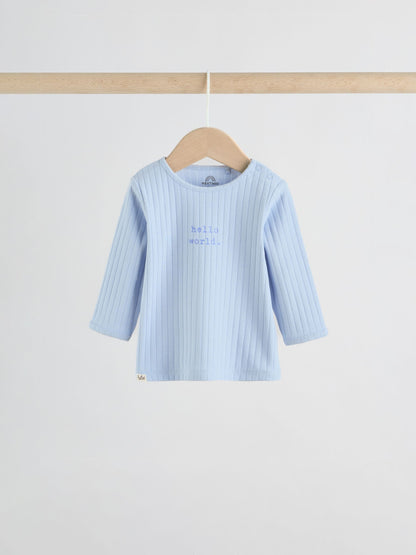 Blue Hello World Top and Leggings Baby Set (0-18mths) image 3