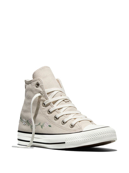 Converse Cream Chuck Taylor Flower Print Hightop Trainers image 3