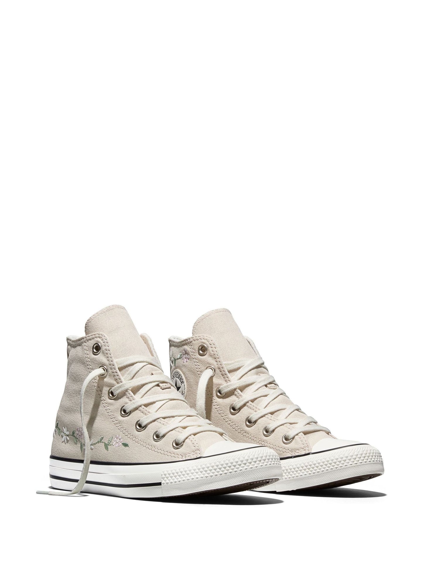 Converse Cream Chuck Taylor Flower Print Hightop Trainers image 5