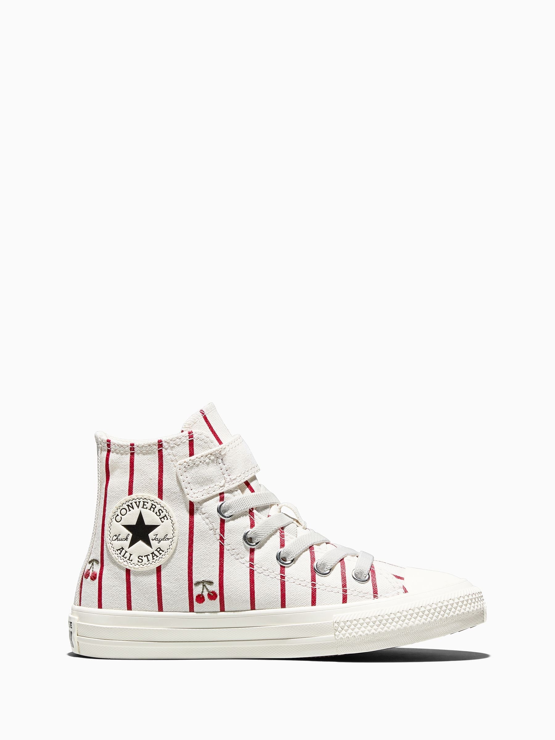 Converse White Chuck Taylor Strawberry Print Hightop Trainers image 1