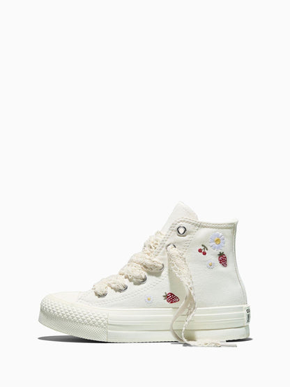 Converse White Chuck Taylor EVA Lift Strawberry Print Trainers image 2