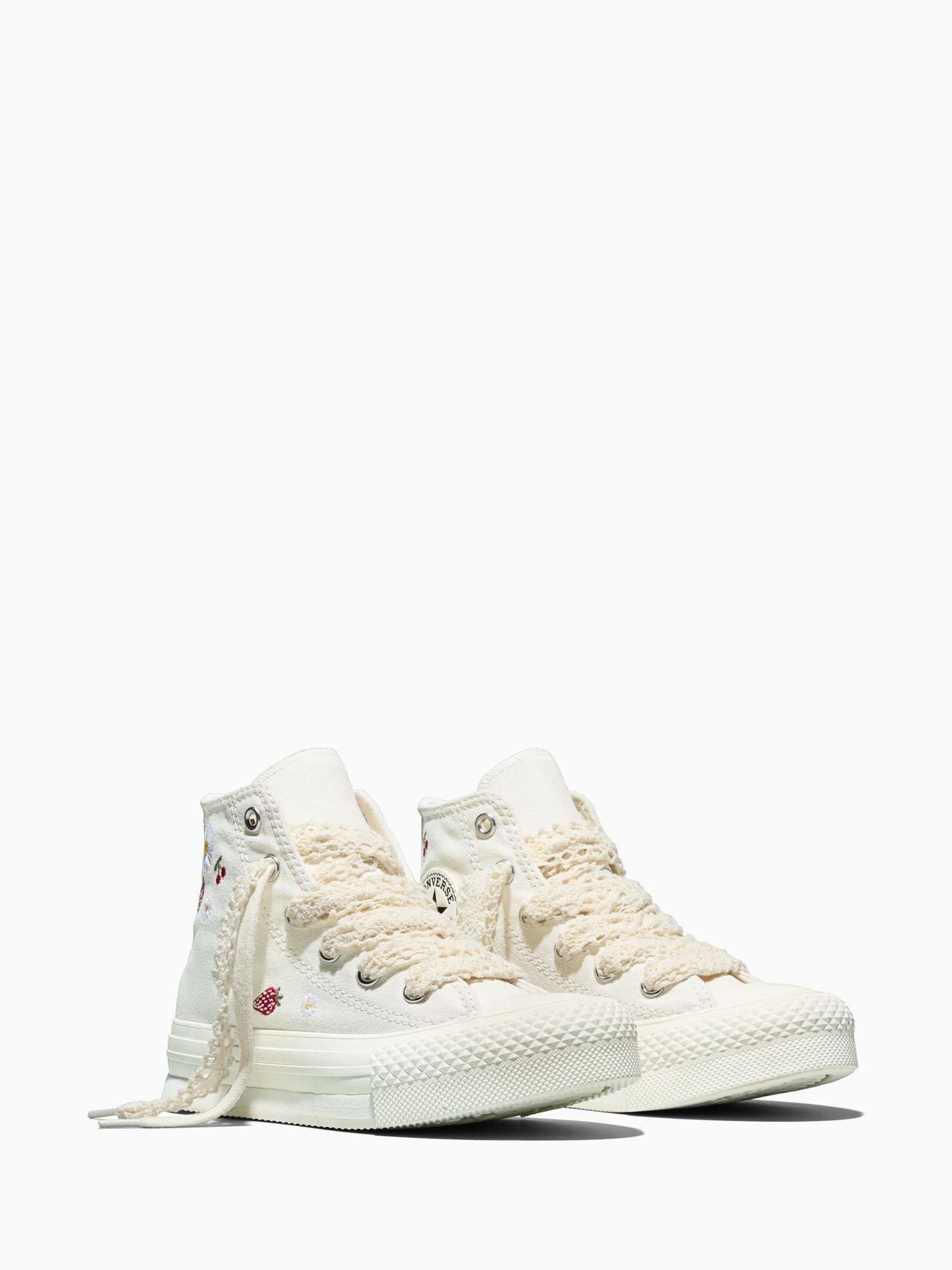 Converse White Chuck Taylor EVA Lift Strawberry Print Trainers image 3