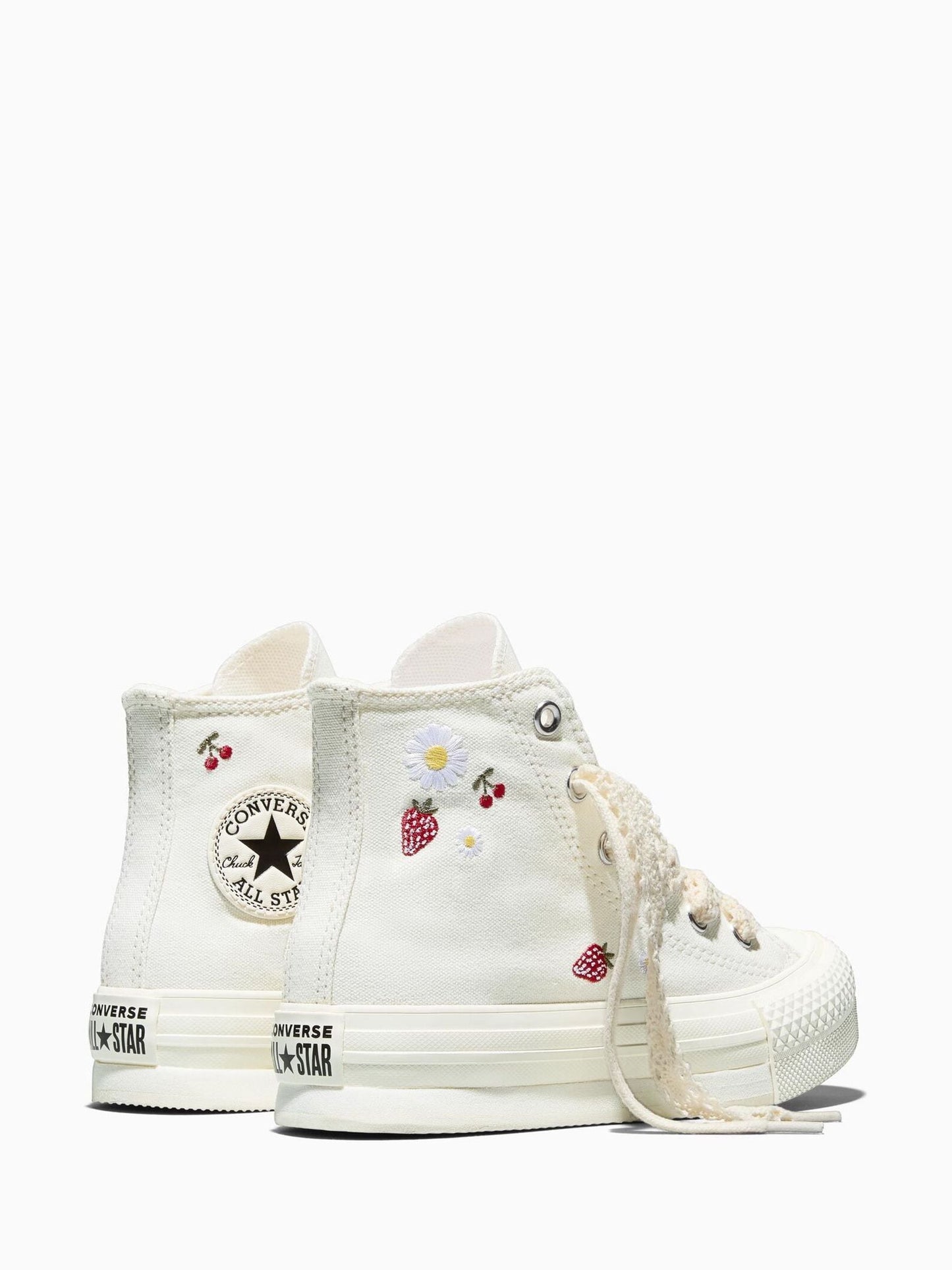 Converse White Chuck Taylor EVA Lift Strawberry Print Trainers image 4