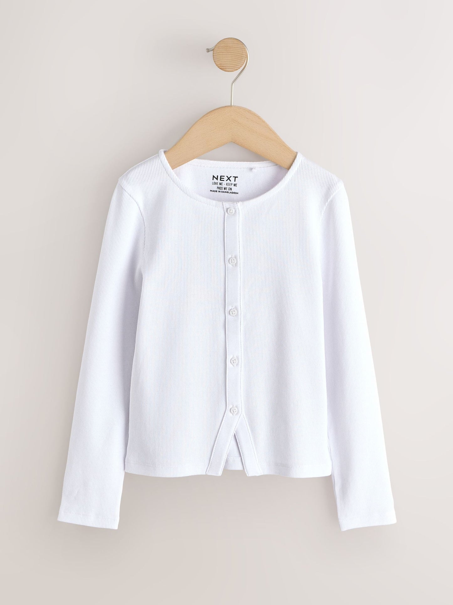 Dsiney Kidz - White Long Sleeve Ribbed Cardigan (3-16yrs) image 1