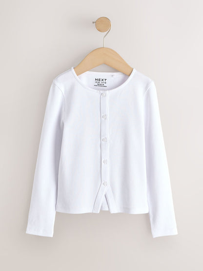 Dsiney Kidz - White Long Sleeve Ribbed Cardigan (3-16yrs) image 1