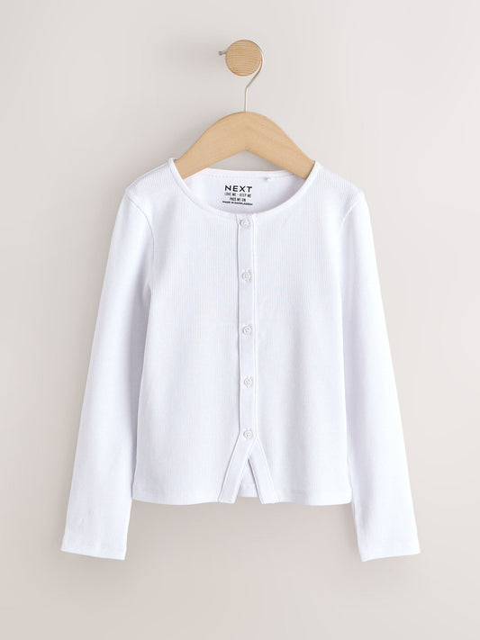Dsiney Kidz - White Long Sleeve Ribbed Cardigan (3-16yrs) image 1