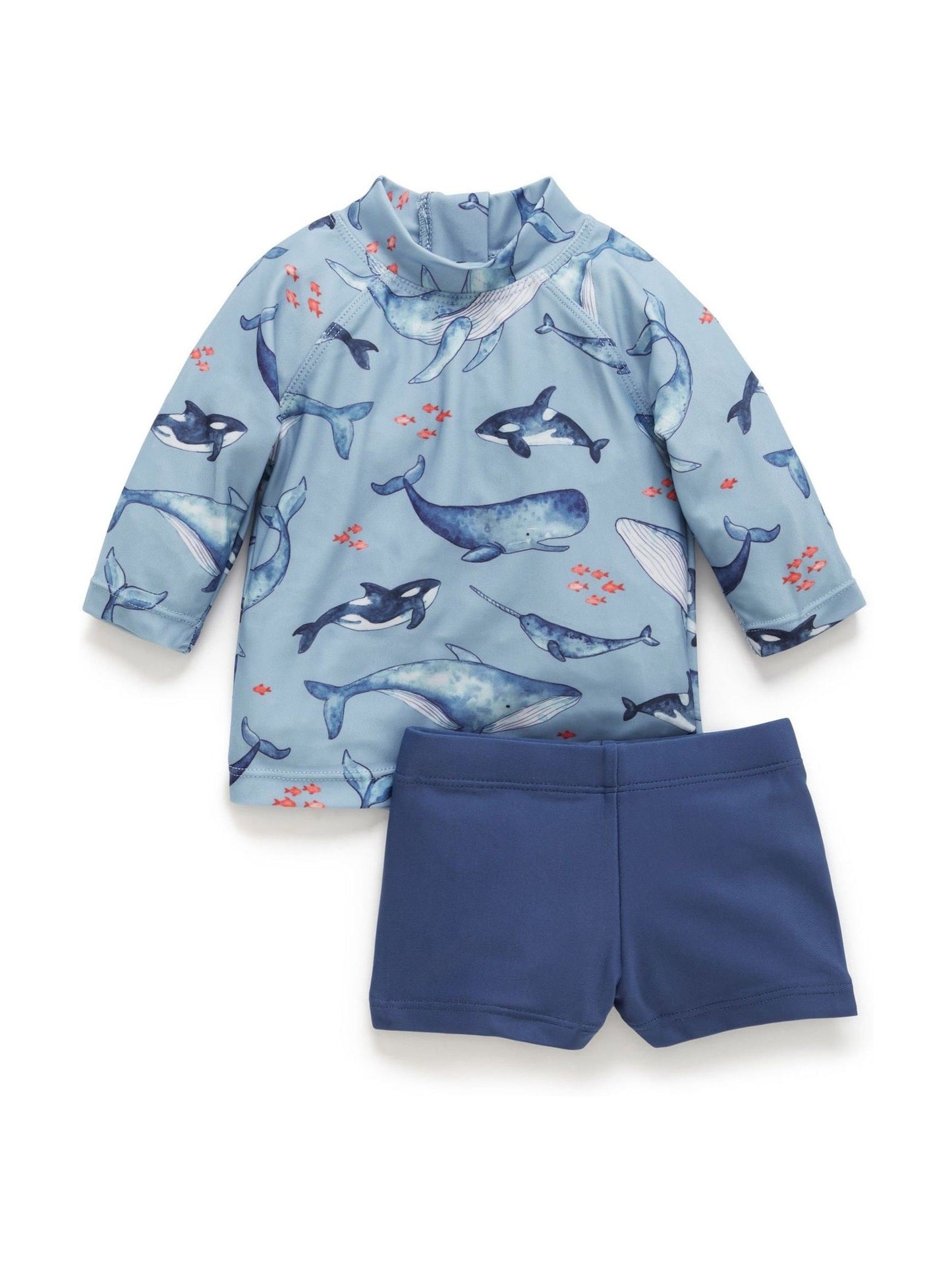 Purebaby Blue Long Sleeve Rashie Vest image 3