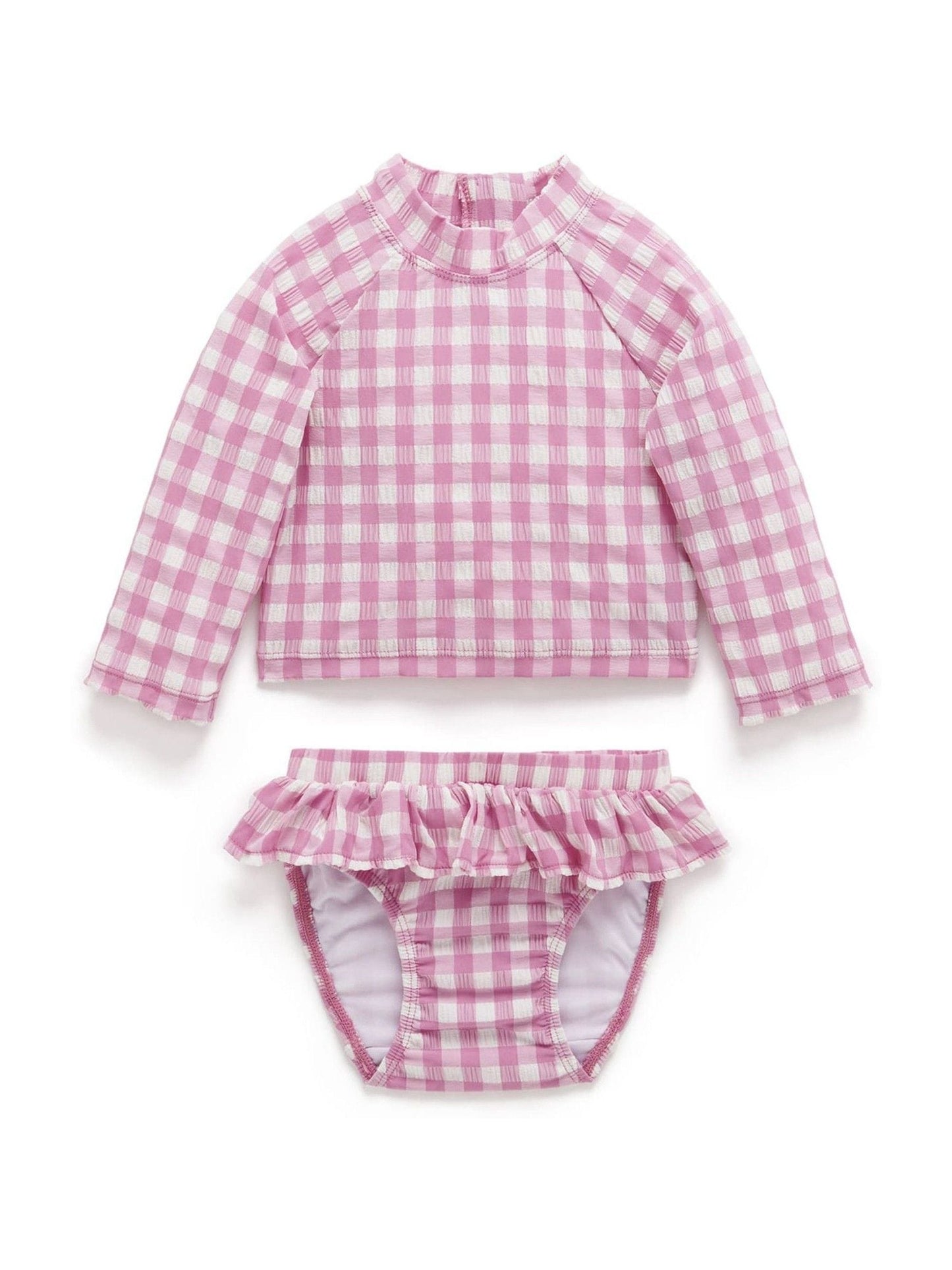 Purebaby Pink Long Sleeve Rashie Swim Set image 3