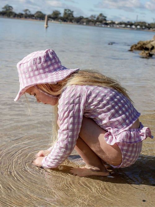 Purebaby Pink Broad Brim Swim Hat image 1