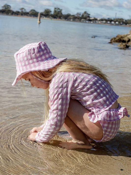 Purebaby Pink Broad Brim Swim Hat image 1