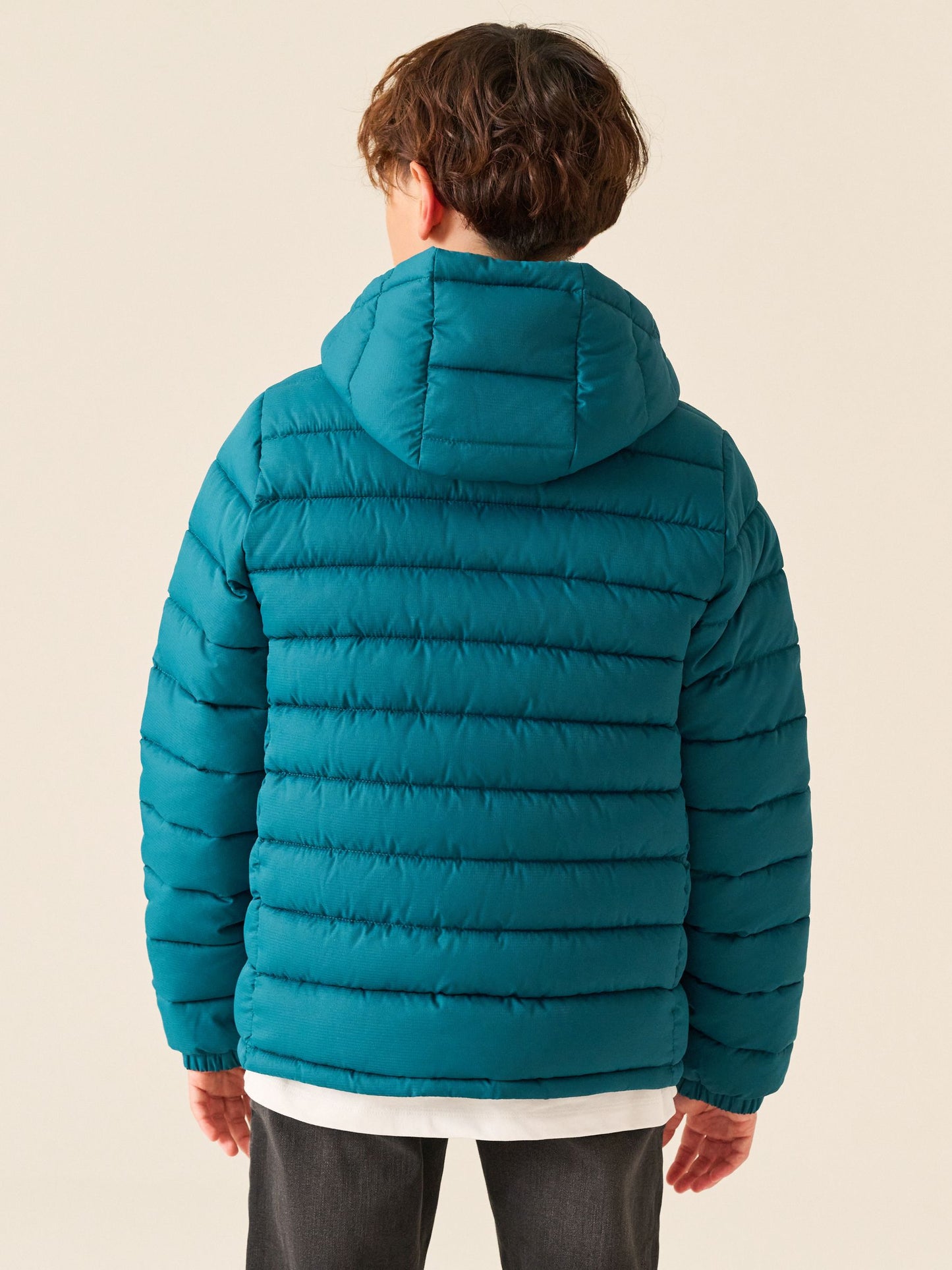 Dsiney Kidz - Teal Blue Reflective Quilted Midweight Hooded Jacket (3-17yrs) image 4