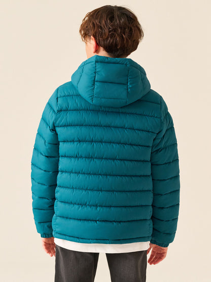 Dsiney Kidz - Teal Blue Reflective Quilted Midweight Hooded Jacket (3-17yrs) image 4