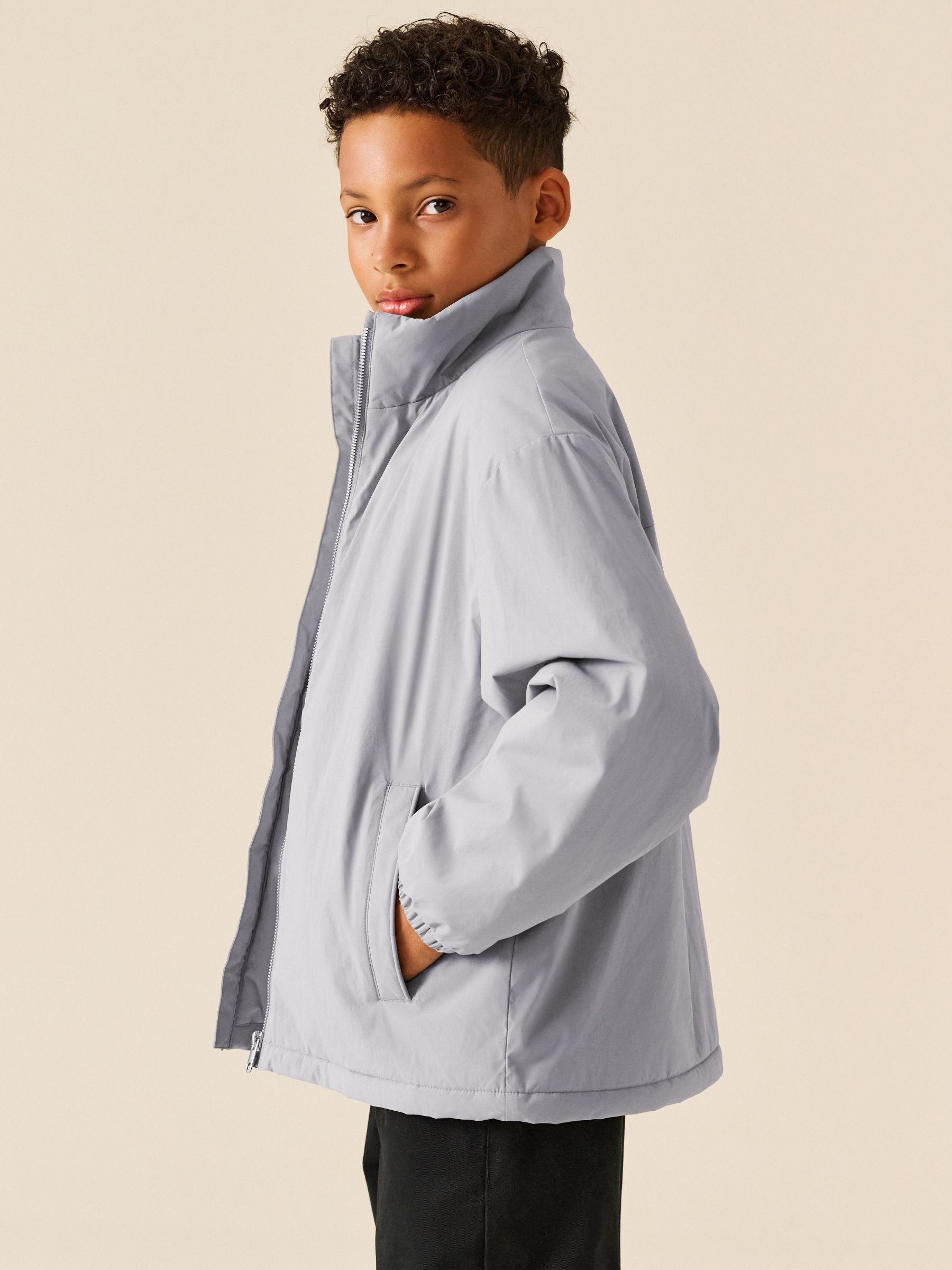 Dsiney Kidz - Grey Funnel Neck Padded Jacket (7-16yrs) image 1