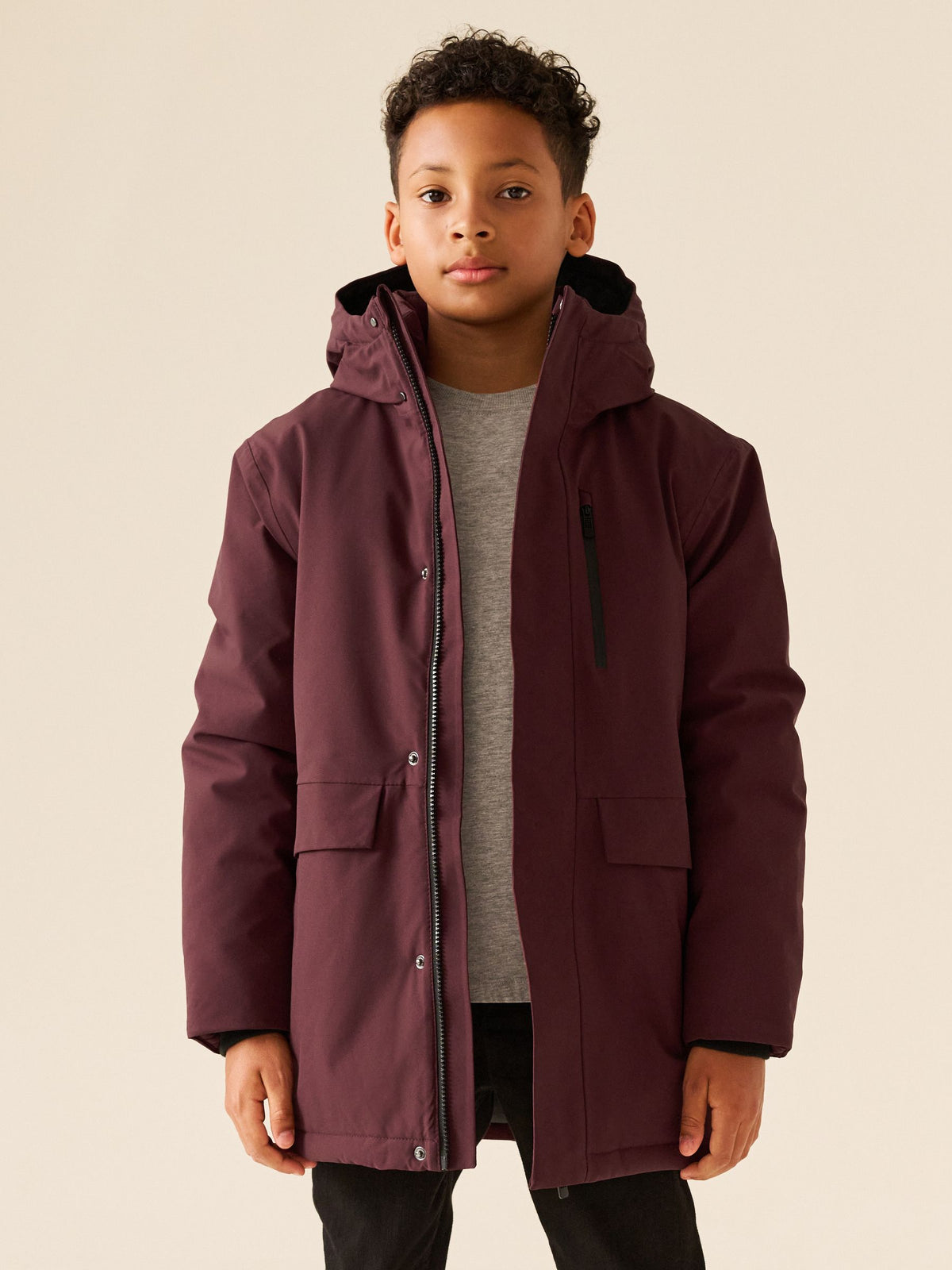 Burgundy Red Waterproof Parka Coat (3-17yrs) - image 1