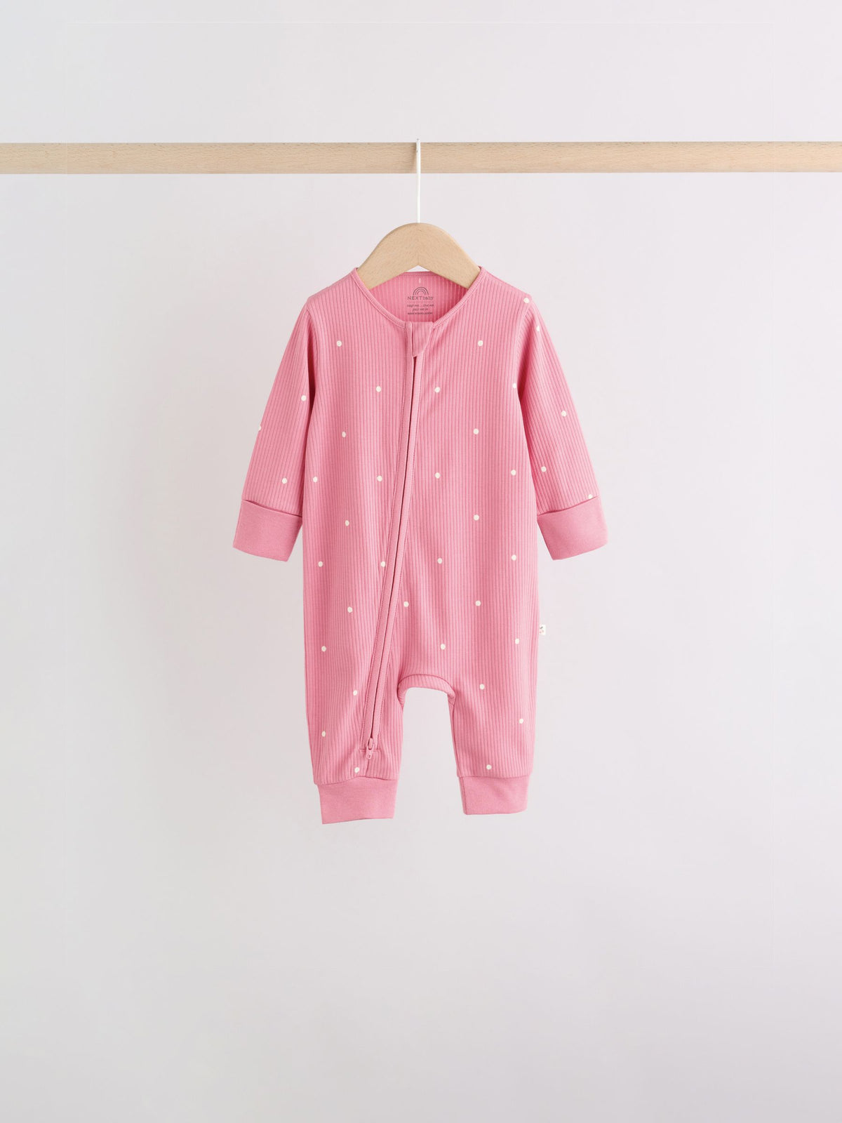 Pink Cherry Print Two Way Zip Baby Sleepsuits 4 Pack (0-3yrs) image 3