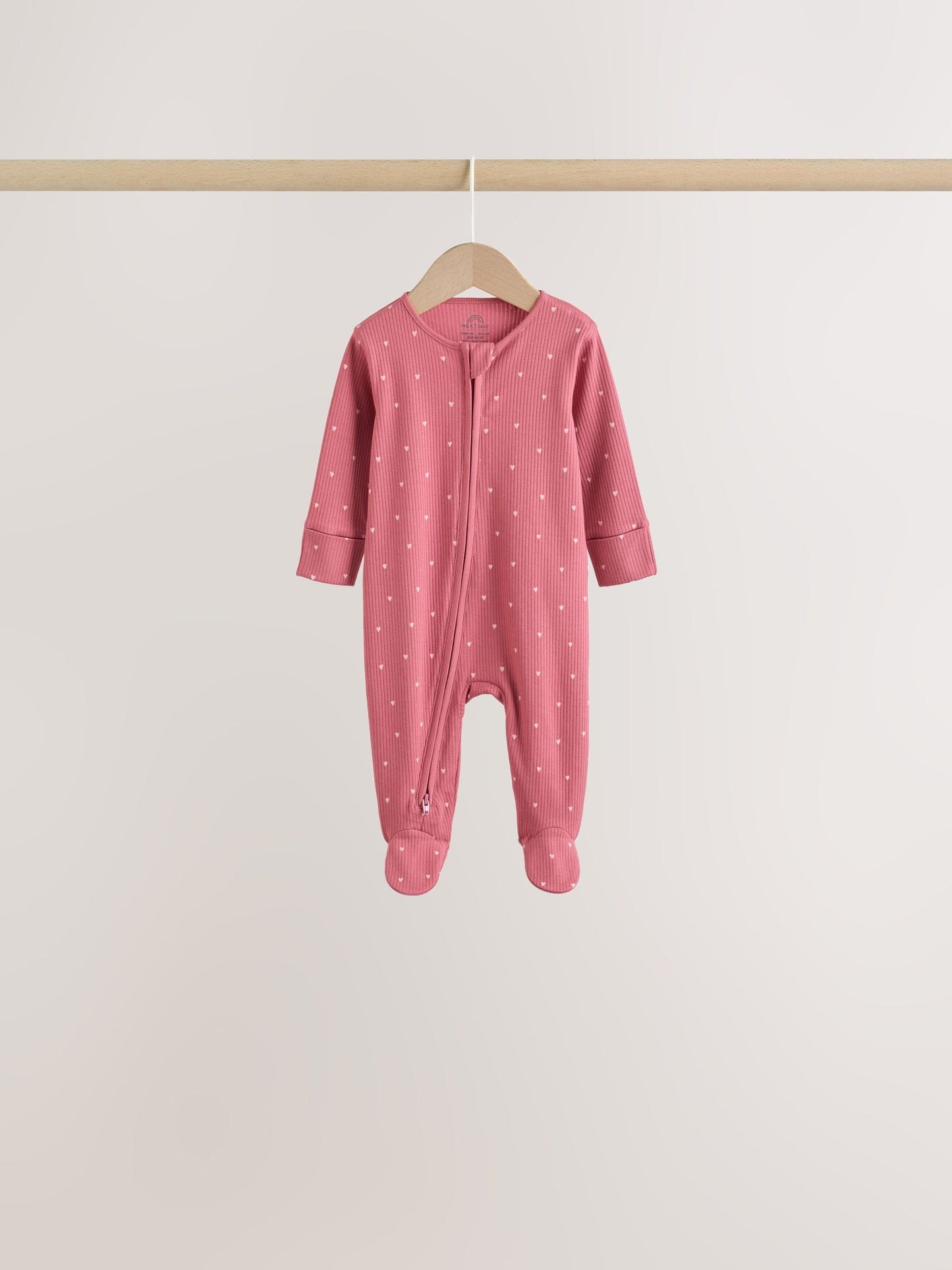Pink Cherry Print Baby Sleepsuit 7 Pack (0mths-3yrs) image 2