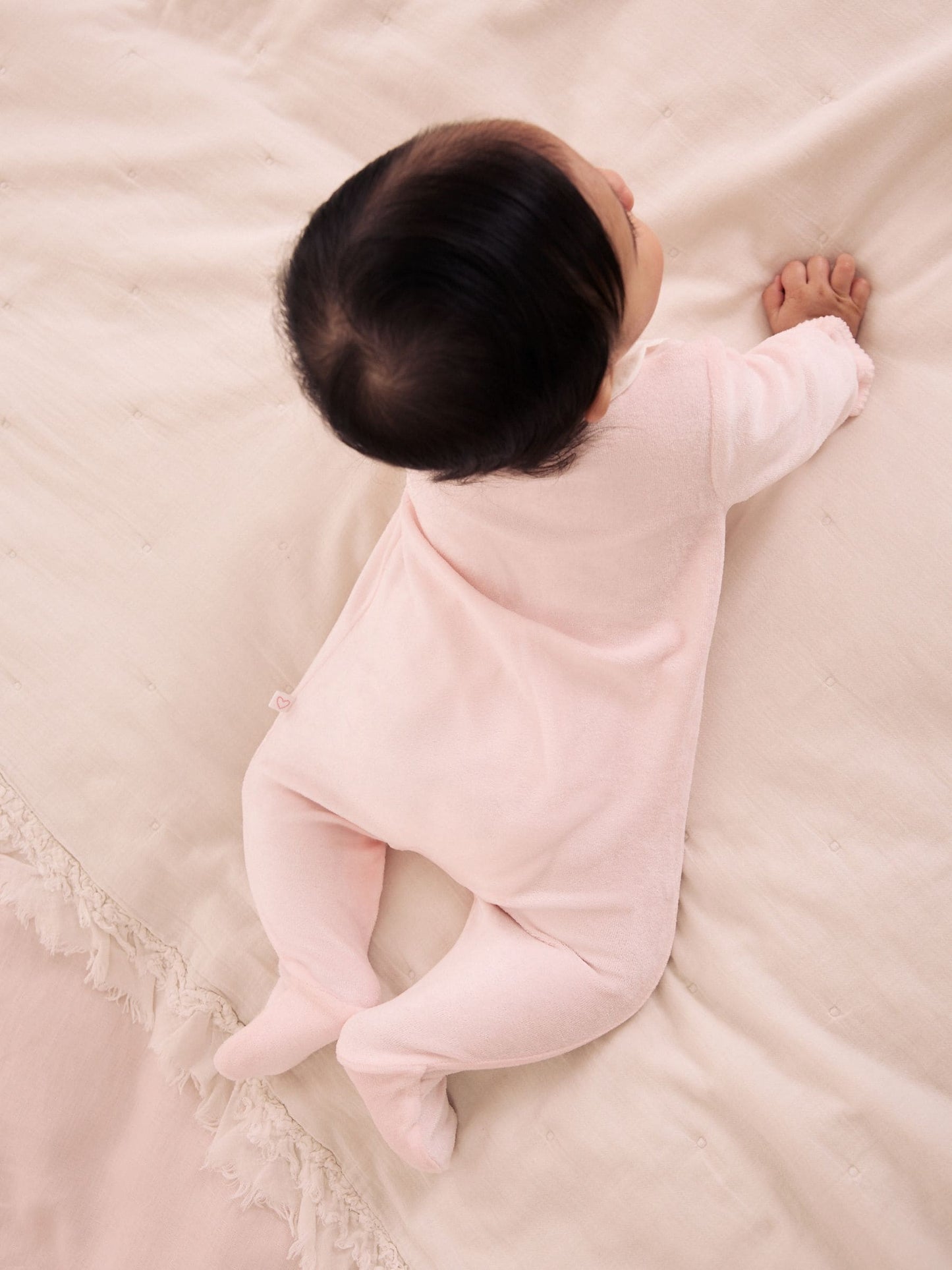 Dsiney Kidz - Pink Collar Velour Baby Sleepsuit (0mths-3yrs) image 2