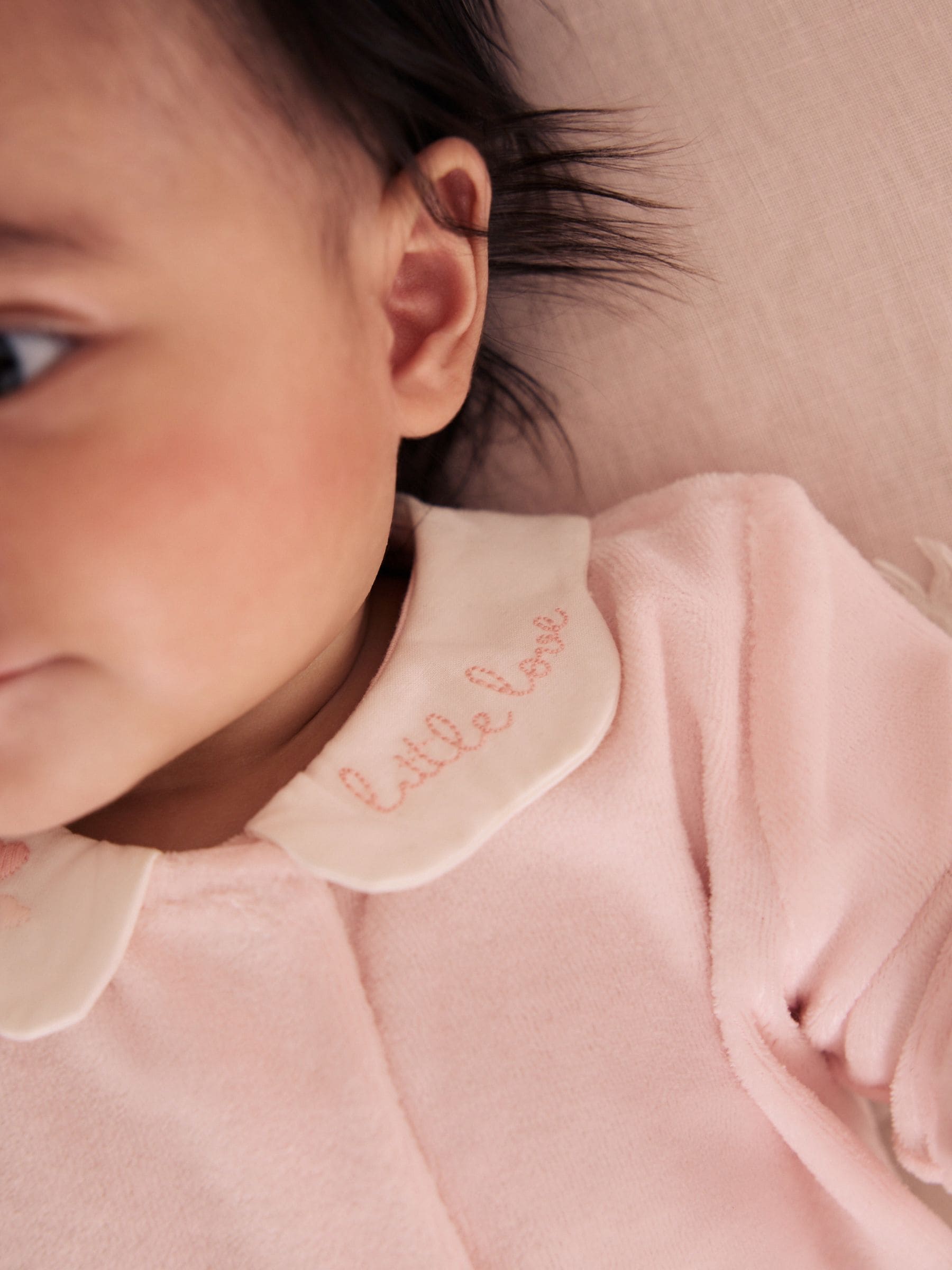 Dsiney Kidz - Pink Collar Velour Baby Sleepsuit (0mths-3yrs) image 4