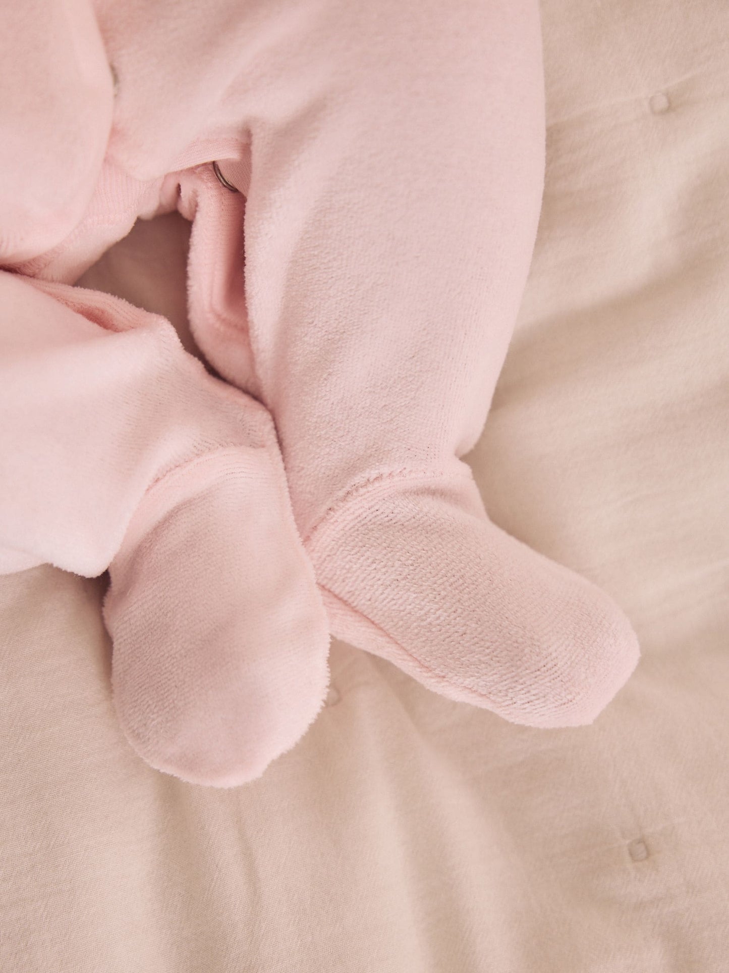 Dsiney Kidz - Pink Collar Velour Baby Sleepsuit (0mths-3yrs) image 5