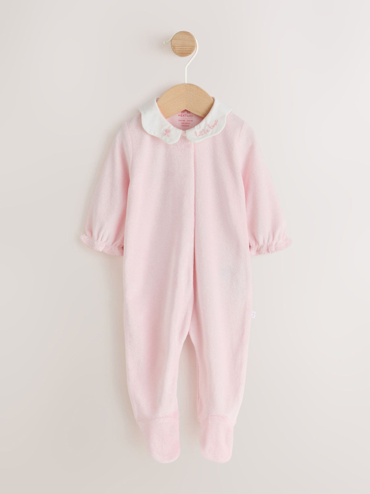 Dsiney Kidz - Pink Collar Velour Baby Sleepsuit (0mths-3yrs) image 7