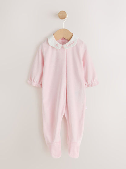 Dsiney Kidz - Pink Collar Velour Baby Sleepsuit (0mths-3yrs) image 7