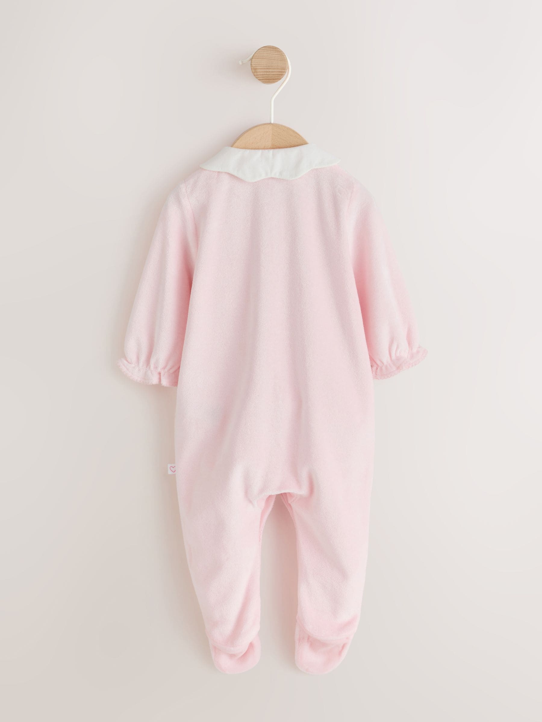 Dsiney Kidz - Pink Collar Velour Baby Sleepsuit (0mths-3yrs) image 8