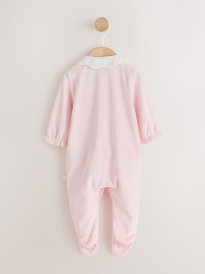 Dsiney Kidz - Pink Collar Velour Baby Sleepsuit (0mths-3yrs) image 8