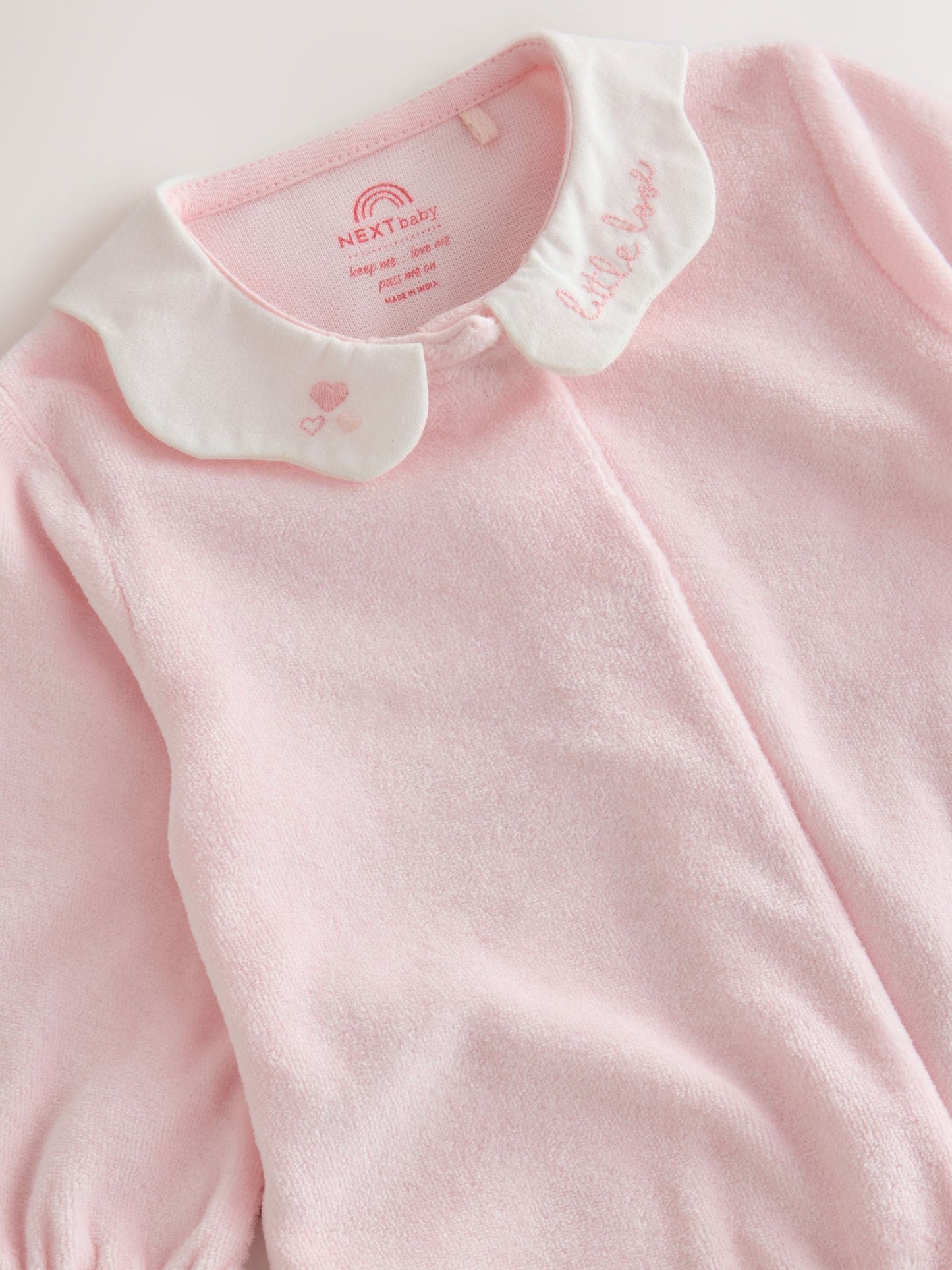 Dsiney Kidz - Pink Collar Velour Baby Sleepsuit (0mths-3yrs) image 9