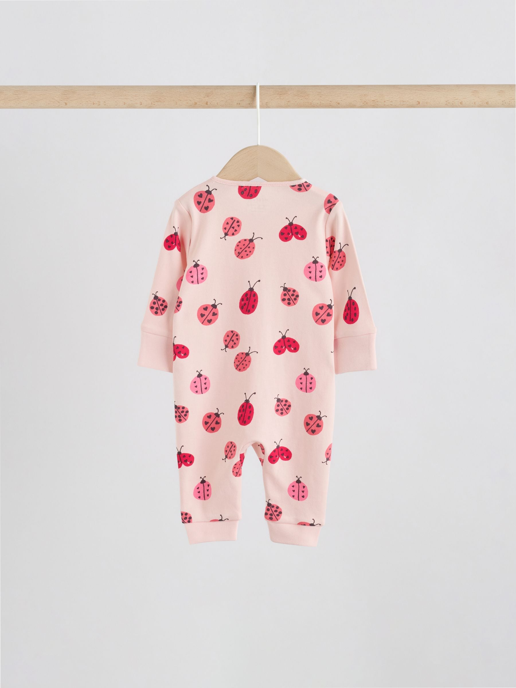 Red Ladybird Two Way Zip Baby Sleepsuit 3 Pack (0mths-3yrs) image 4