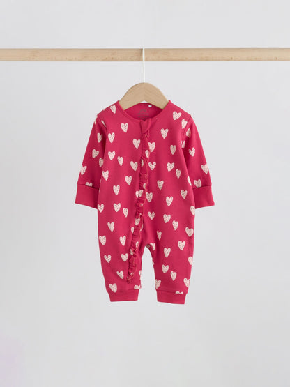 Red Ladybird Two Way Zip Baby Sleepsuit 3 Pack (0mths-3yrs) image 5