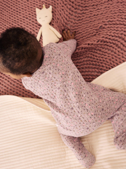 Dsiney Kidz - Brown Ditsy Floral Quilted Wrap Baby Sleepsuits 2 Pack image 5