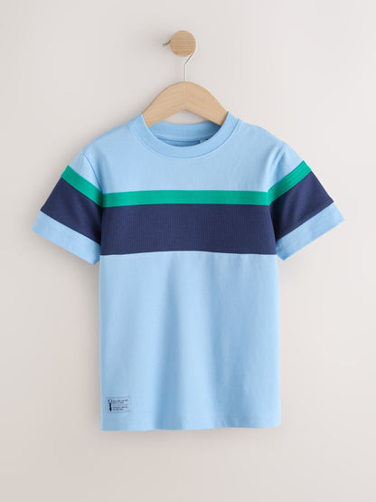 Dsiney Kidz - Blue/Navy Textured Colourblock Short Sleeve T-Shirt (3-16yrs) image 1