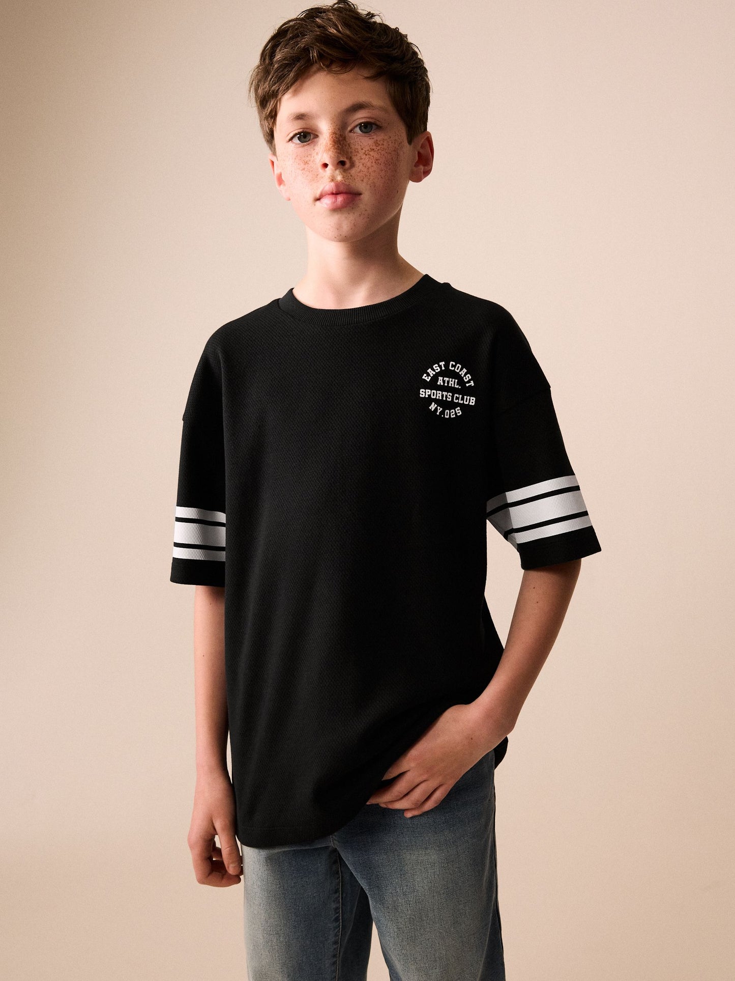 Dsiney Kidz - Black Varsity Relaxed Fit T-Shirt (3-16yrs) image 1