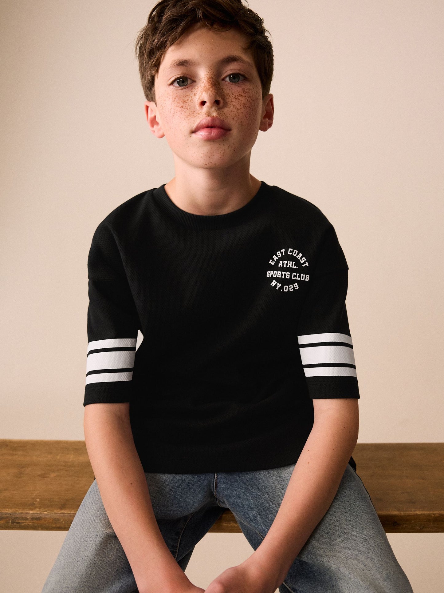 Dsiney Kidz - Black Varsity Relaxed Fit T-Shirt (3-16yrs) image 2