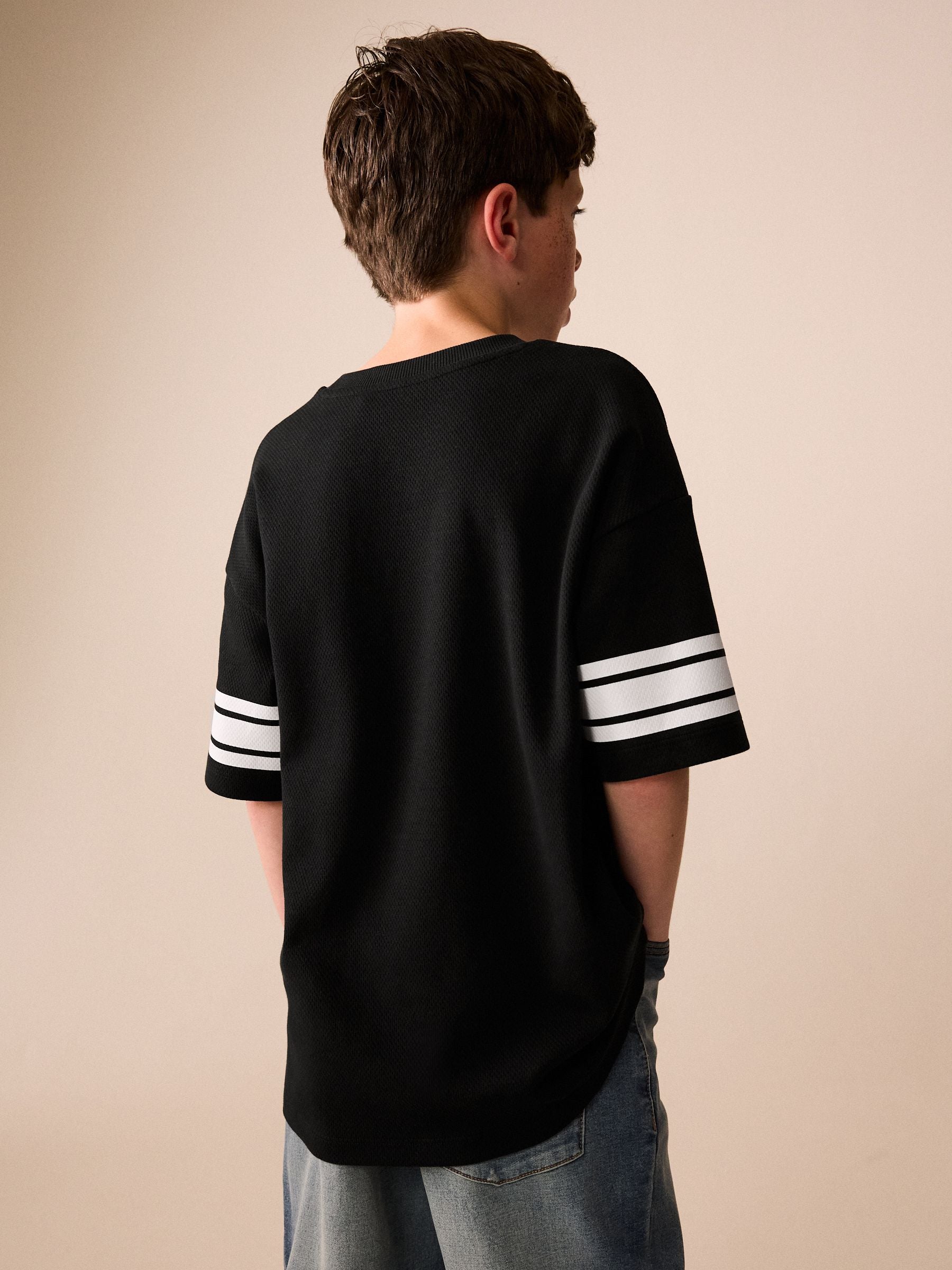 Dsiney Kidz - Black Varsity Relaxed Fit T-Shirt (3-16yrs) image 3