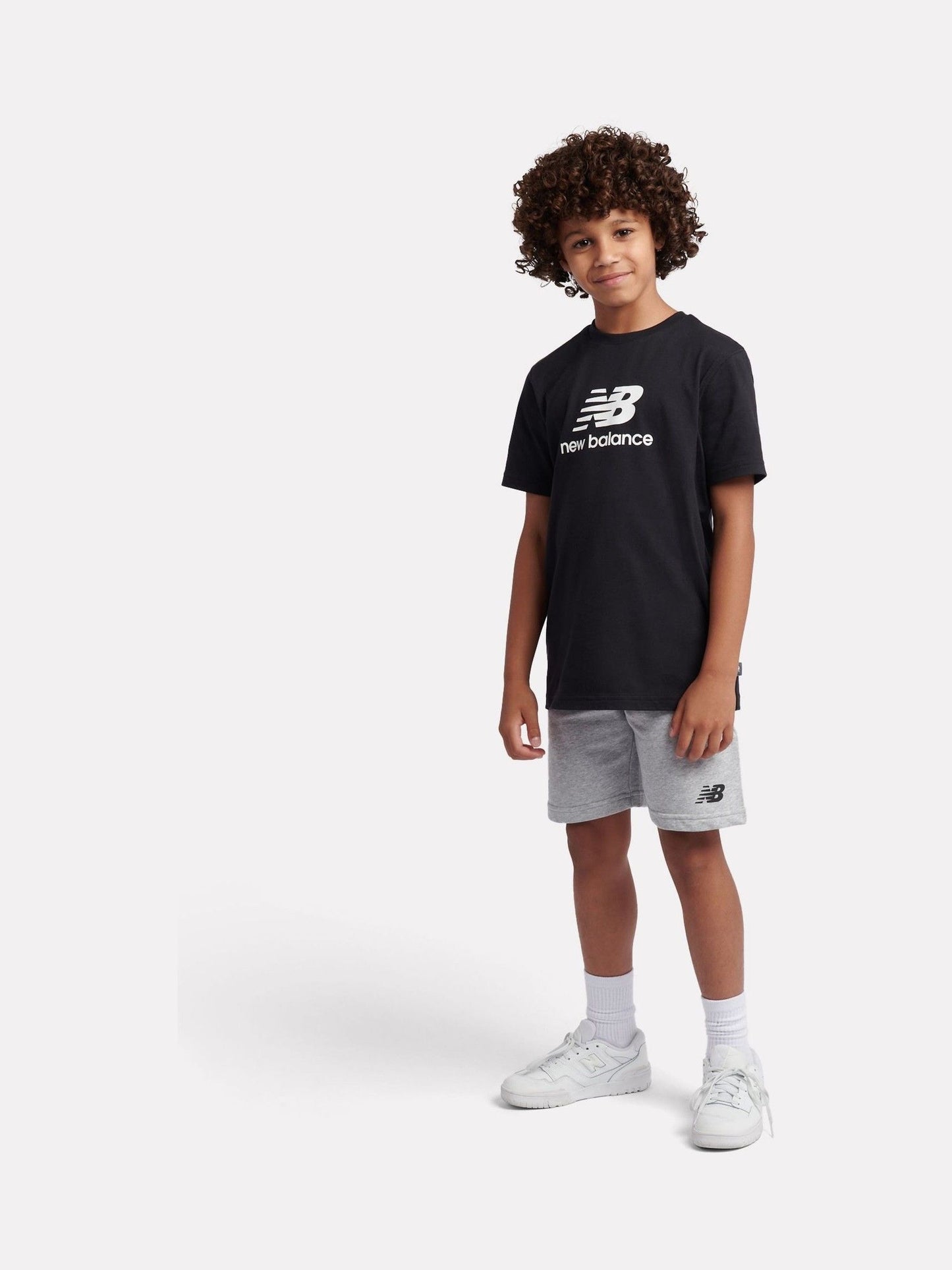 Dsiney Kidz - New Balance Black Stacked Logo T-Shirt & Shorts Set image 1