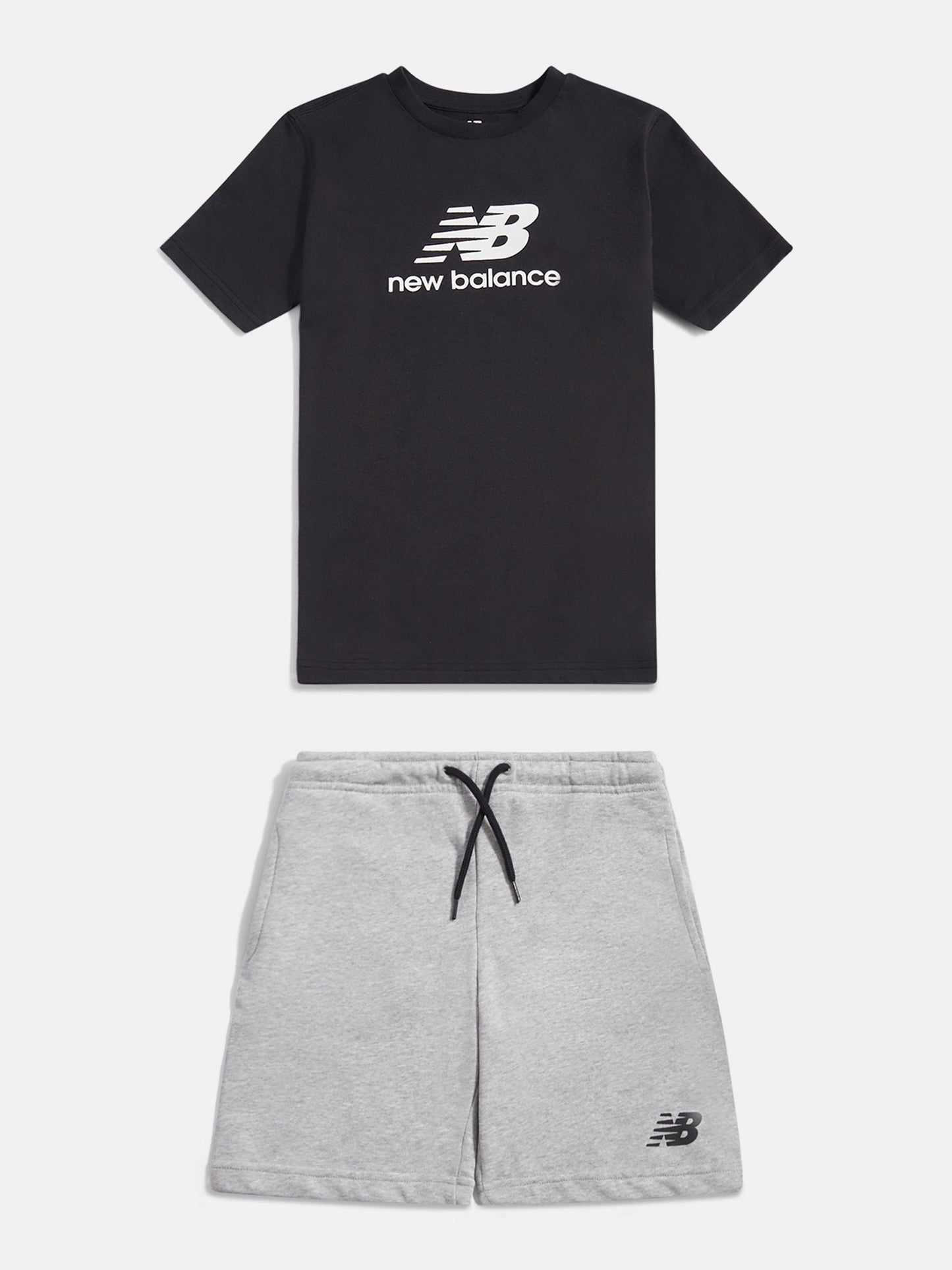 Dsiney Kidz - New Balance Black Stacked Logo T-Shirt & Shorts Set image 7