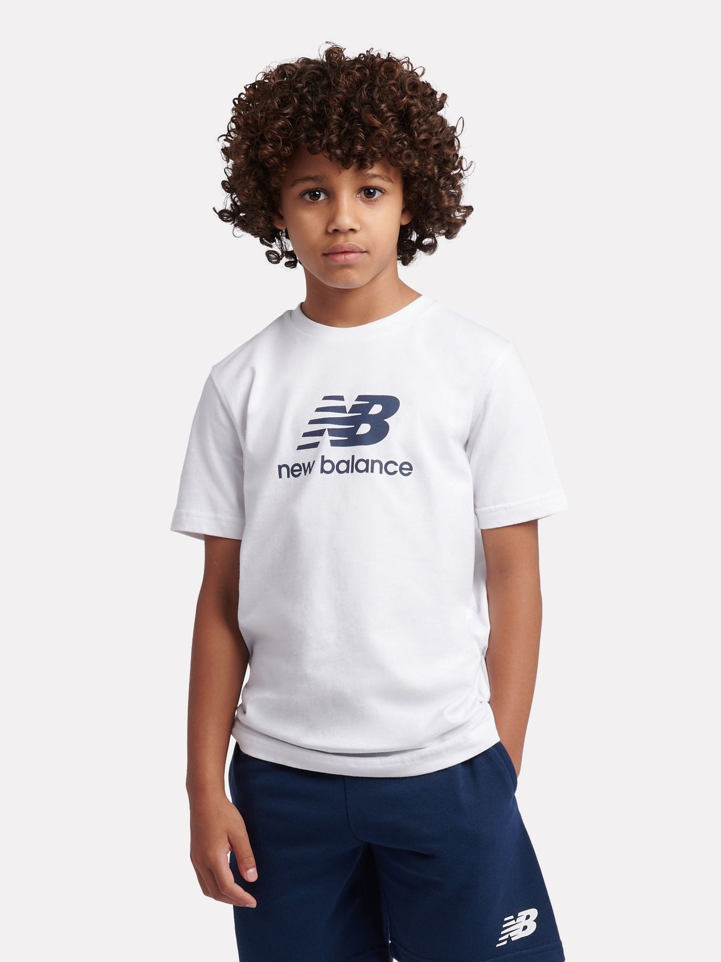 Dsiney Kidz - New Balance White Stacked Logo T-Shirt & Shorts Set image 1