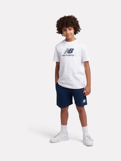 Dsiney Kidz - New Balance White Stacked Logo T-Shirt & Shorts Set image 2